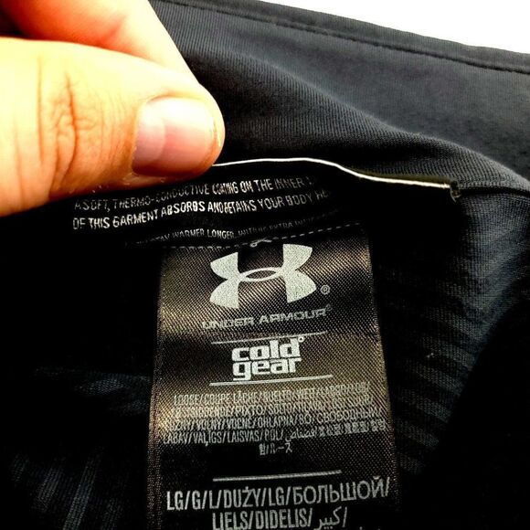 Under Armour Coldgear Infared Gray Orange‎ Striped 1/4 Zip Long Sleeve Large - Picture 10 of 15